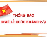 Thông Báo Lịch Nghĩ Lễ Quốc Khánh 2-9-2018